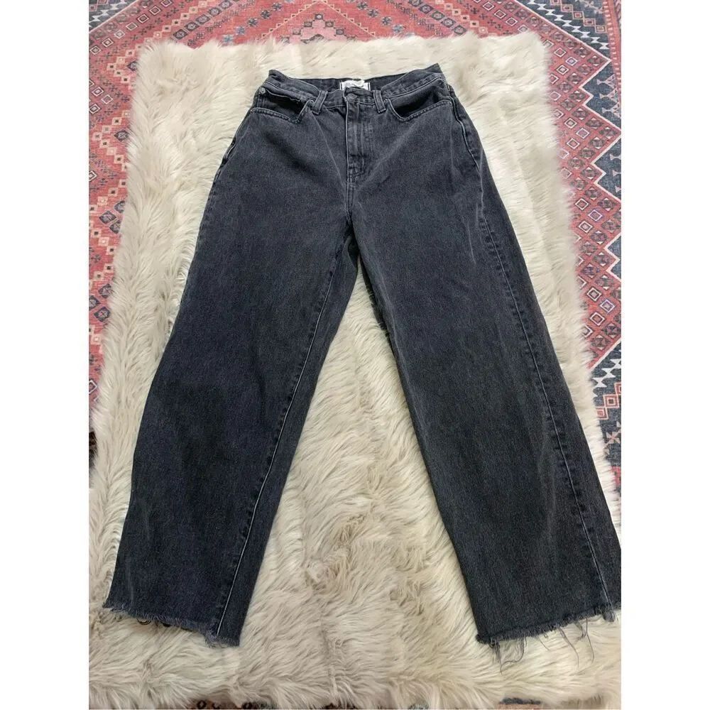 Madewell Baggy Straight Jean Raybard Wash Raw Hem Size 26